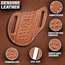 Red Scorpion Handmade Leather Knife Sheath for Belt