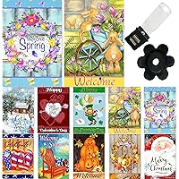 Country Charm Garden Flag Set of 10-12x18 Inch- Double Sided Yard Flag with Free Anti-Wind Clip and Stopper Outdoor…