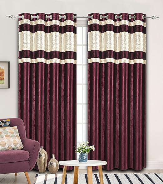 Buy Curtains for Door 7 feet by Reliable Trends |curtains 7 feet set of