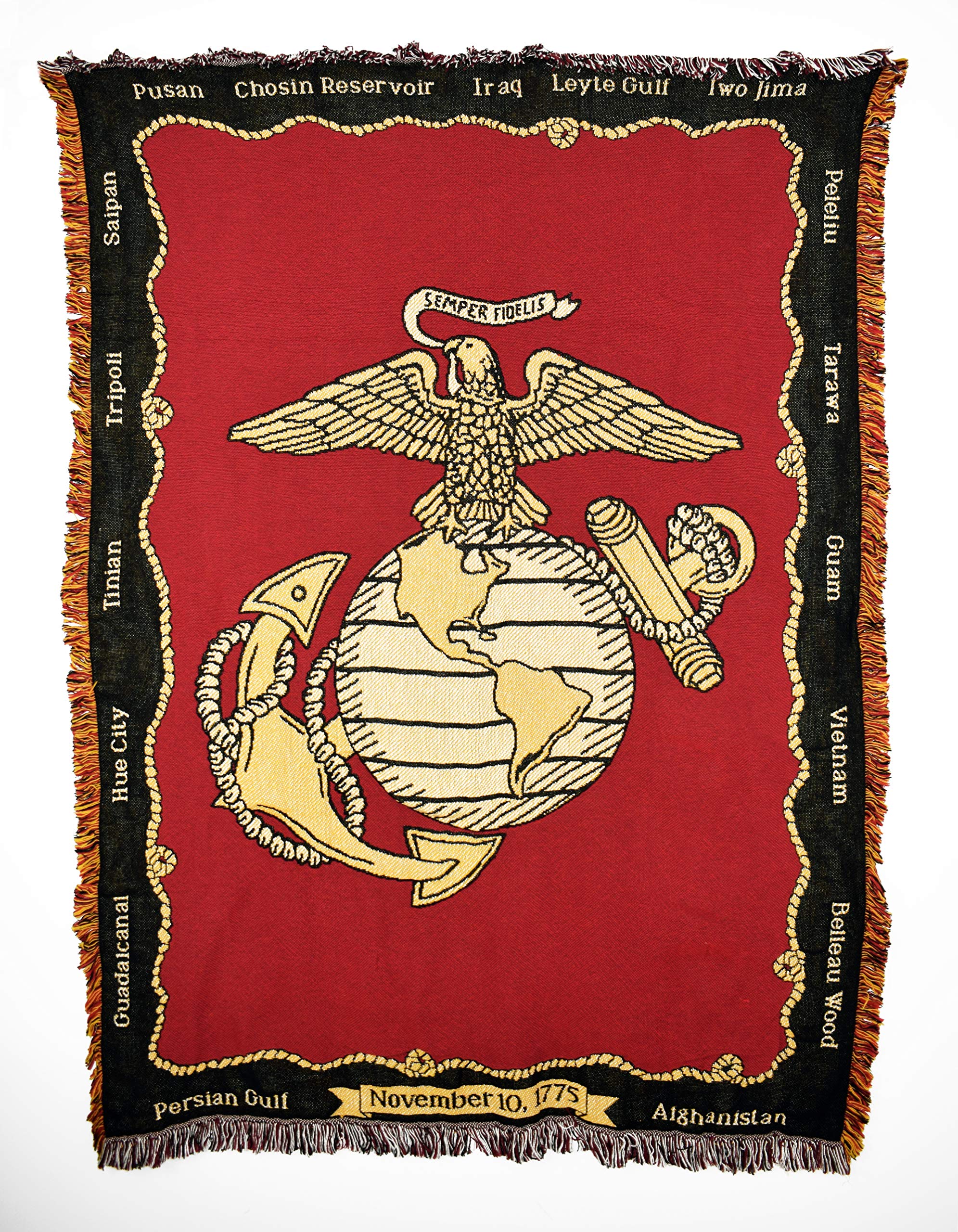 Marine Corps Blanket Throw 69 x 48 USA Made 666576016410 eBay