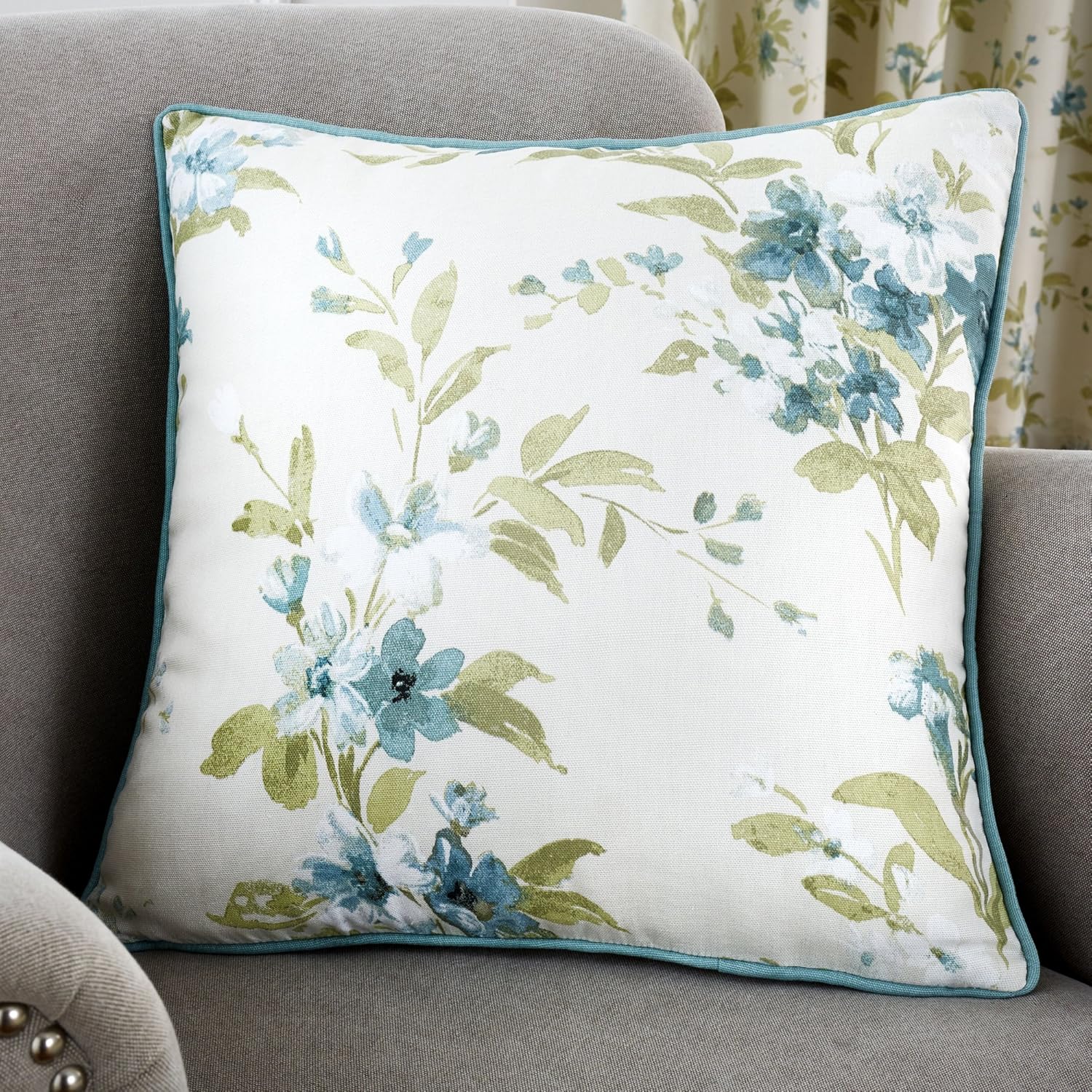 Fusion Jeannie Cushion Cover 43x43 cm, Duck Egg Blue Amazon.co