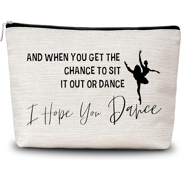 GREOXG Make-up-Tasche 'I Hope You Dance' – Aus Baumwolle/Leinen, Wasserdicht, Tolles Geschenk Für Tänzerinnen