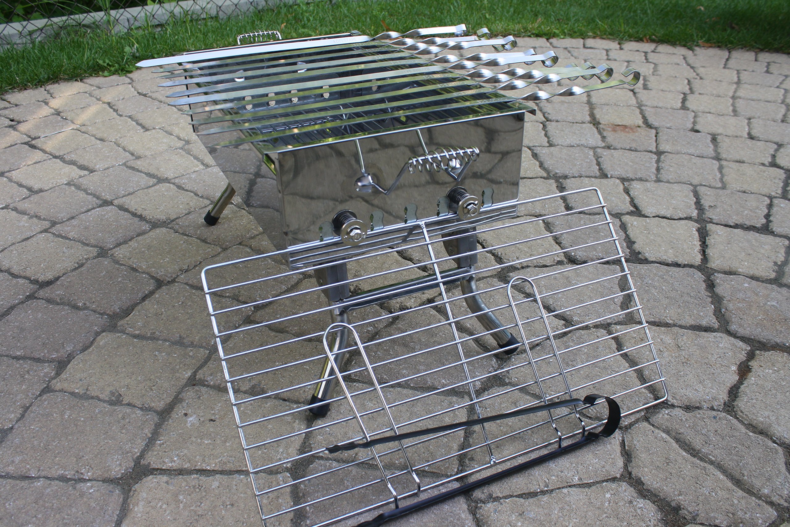 Wetlif Stainless Stell Charcoal Portable Grill Mangal Shish Kebab Kabob