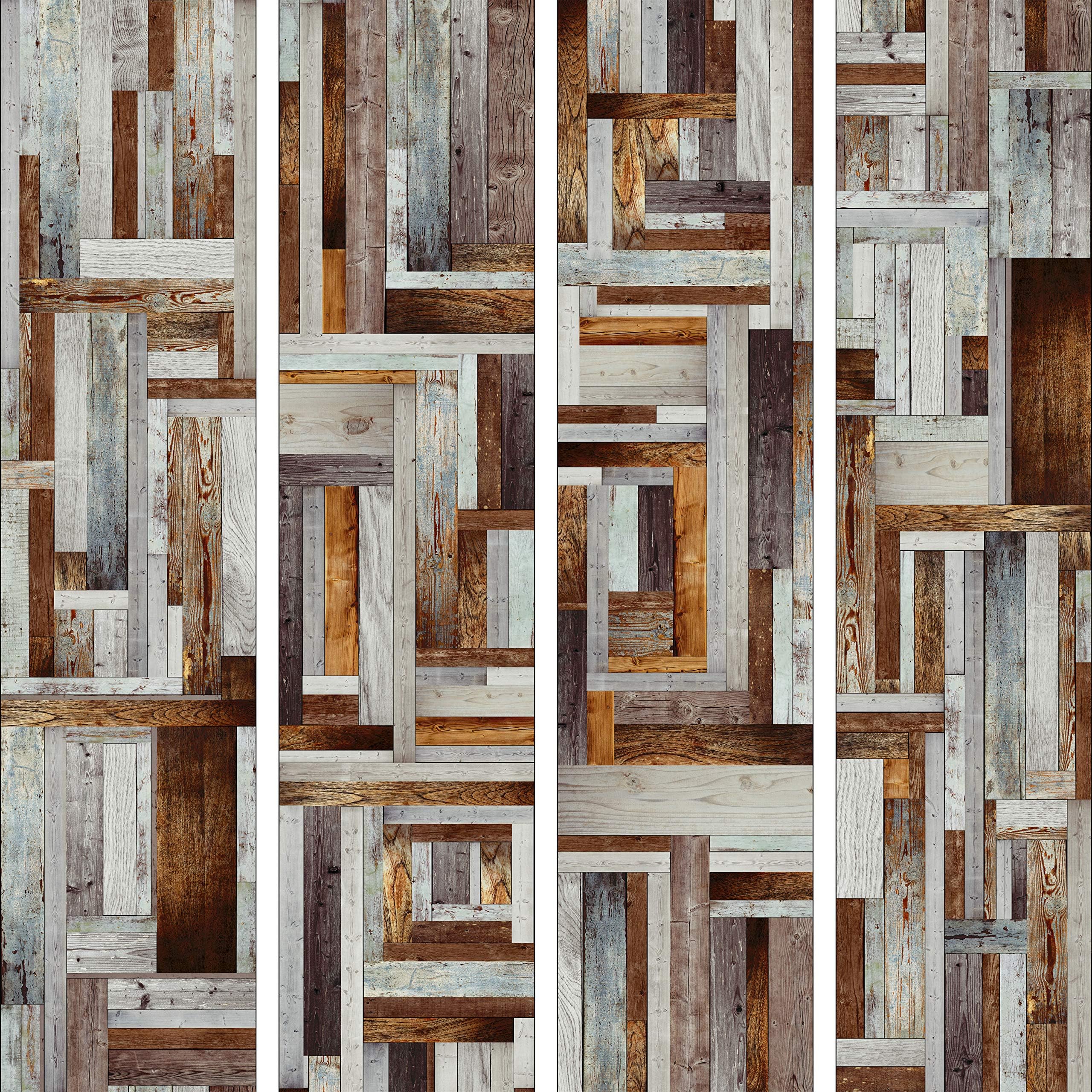Puro Wallpaper 10m / 393.7" Roll of Fleece Wall Paper Non-Woven Premium Art Print No Repeating Pattern Design Decorative Panel Photo Picture Image Wood Boards parquet f-A-0080-j-c