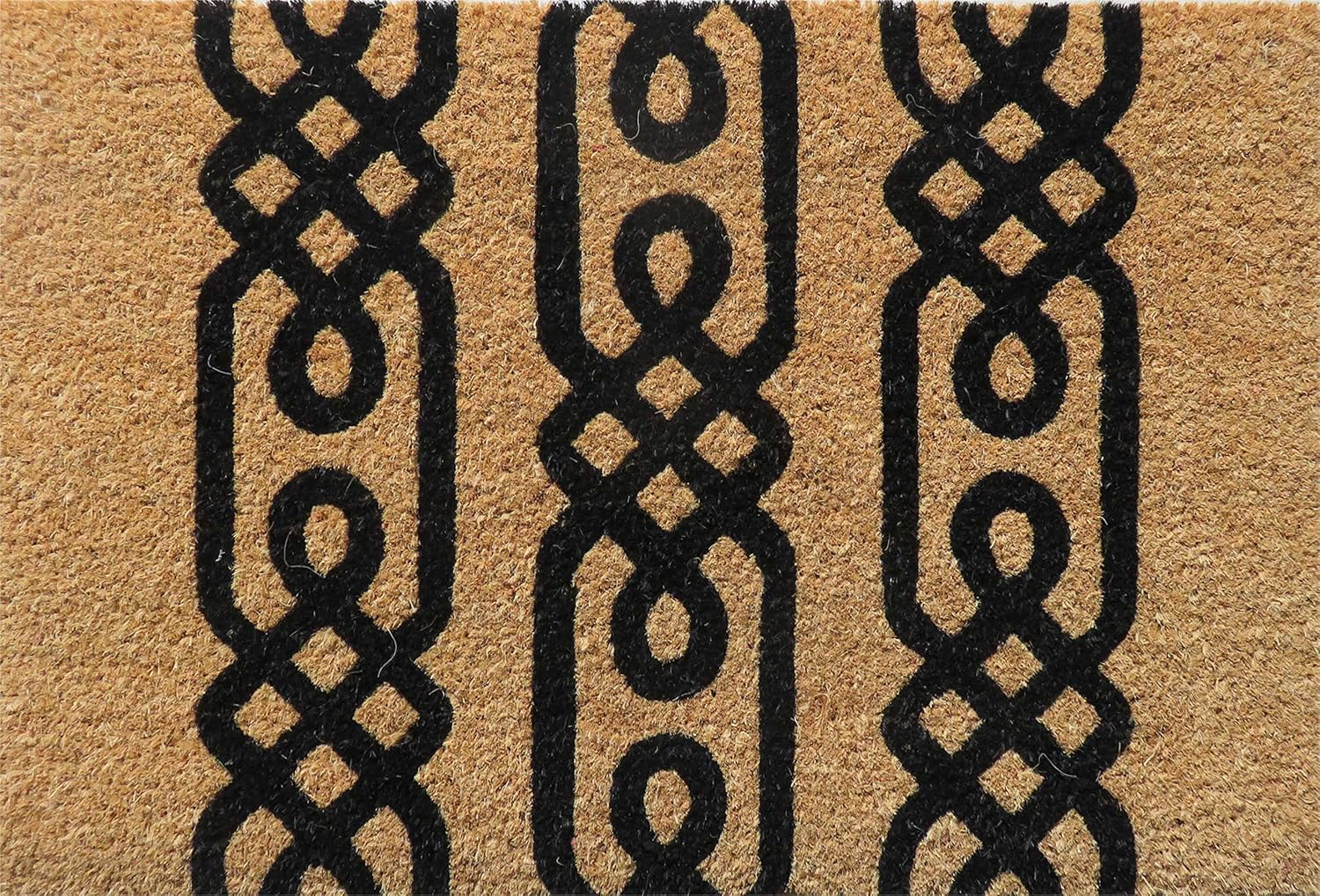 Entryways Nodus Non Slip Coir Doormat, Black, 40 cm x 60 cm x 15 mm, 40 x 60 cm (Rectangular)