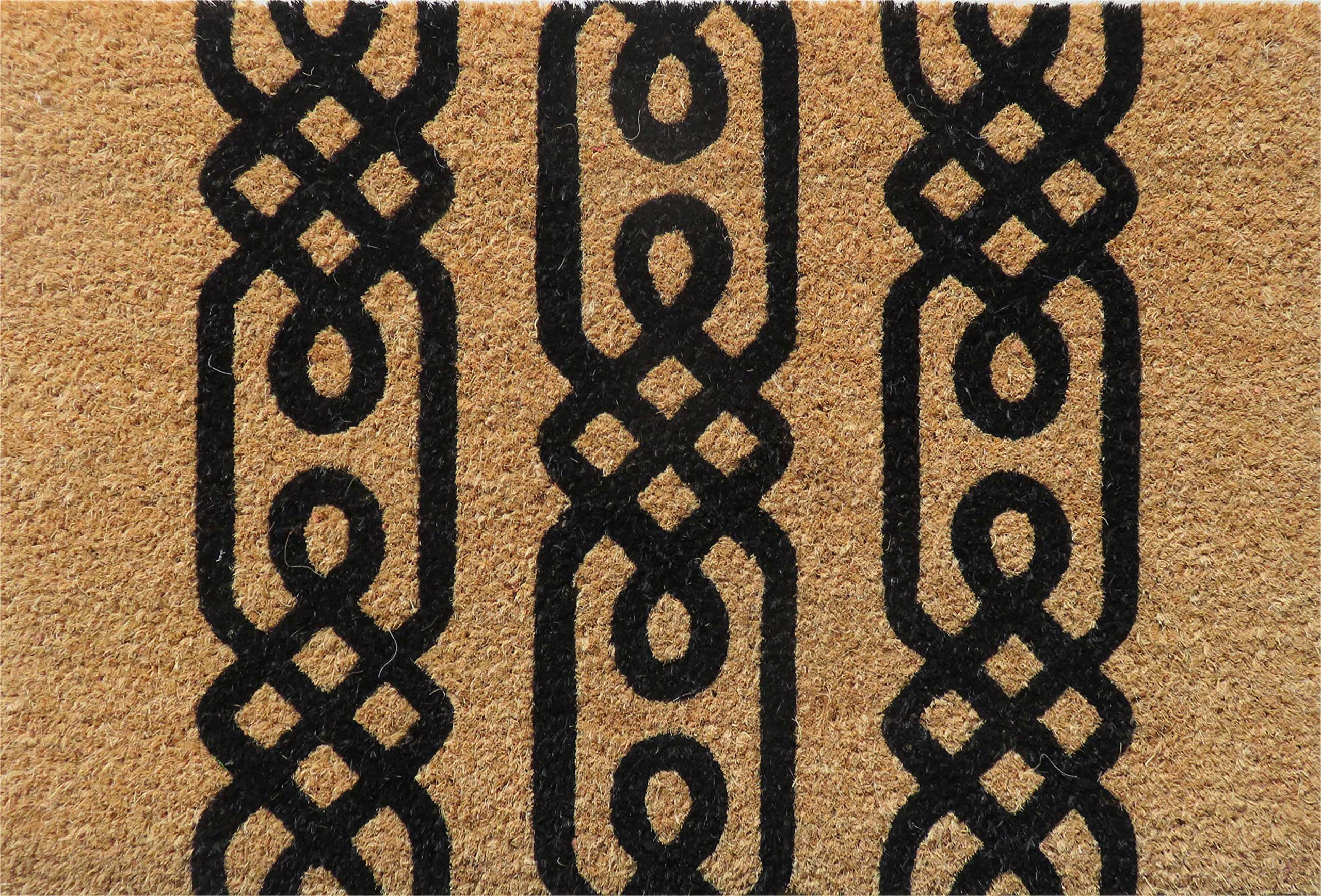 Entryways Nodus Non Slip Coir Doormat, Black, 40 cm x 60 cm x 15 mm