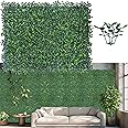 ODTORY Artificial Boxwood Hedge Wall Panels, 24 X 16 in 24P UV-Anti Faux Greenery Vine Grass Wall Backdrop for Indoor Outdoor Green Plant Wall Decor & Ivy Fence Covering Privacy