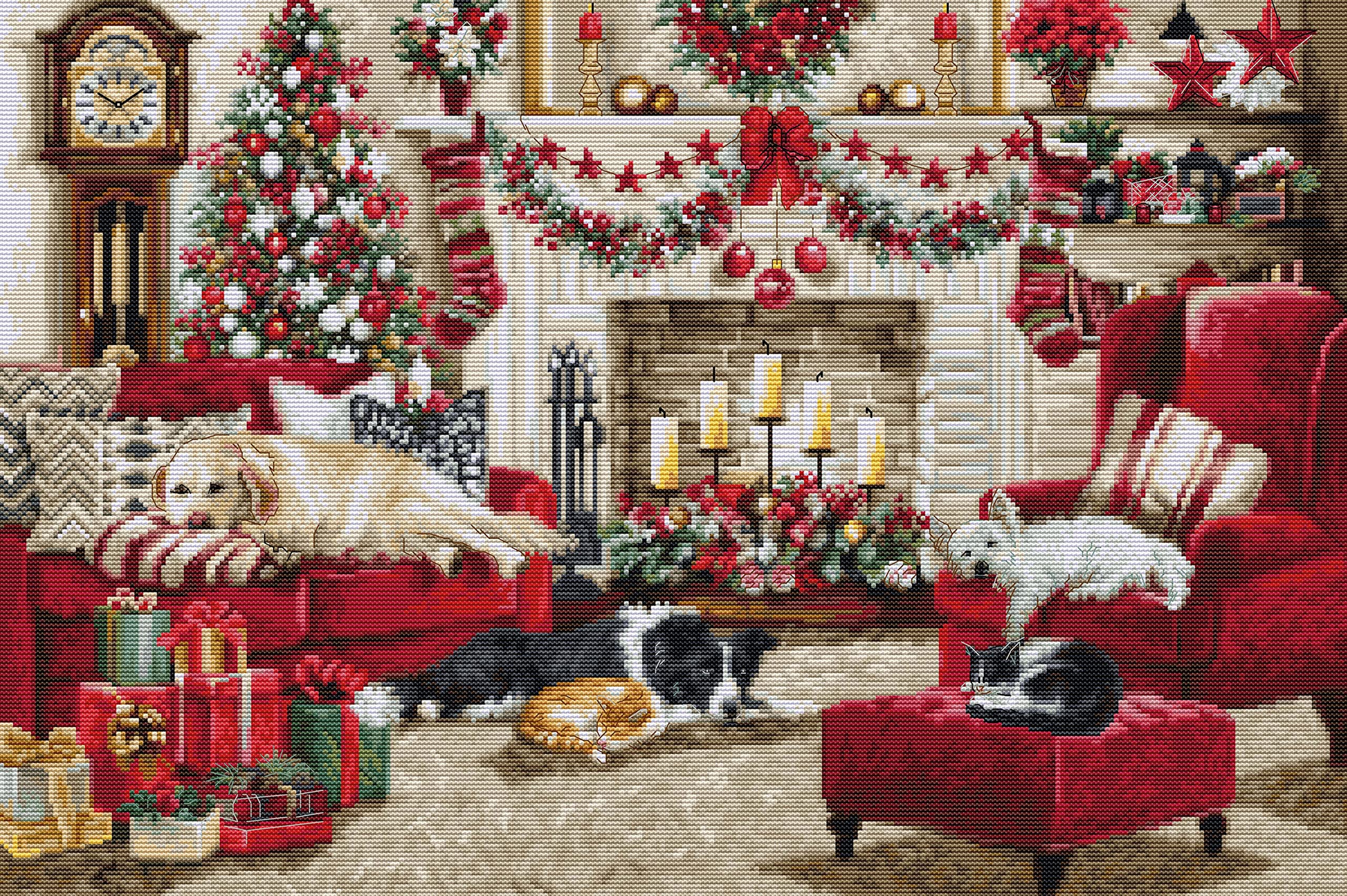 Luca-S Cross Stitch Kit Gold - Pets Interior, BU5013, Needlecraft Kit