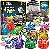 National Geographic Crystal Growing Kit - Grow 8 Light-Up Crystals, Science Gift for Kids 8-12