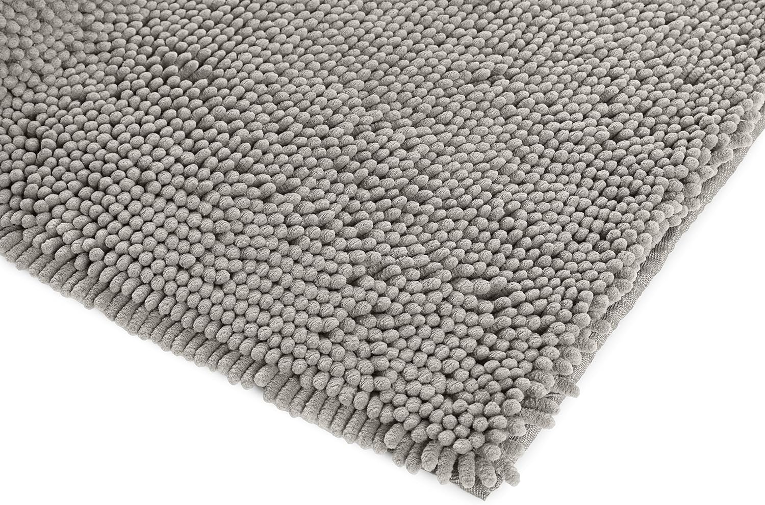 Basics Non-Slip Microfiber Shag Bathroom Rug Mat, 21" x 34", Platinum: Home & Kitchen
