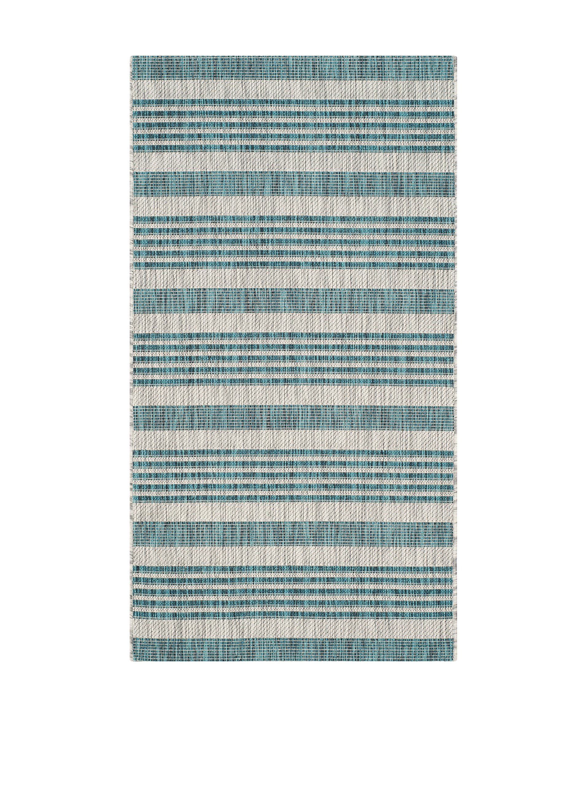 Safavieh Contemporary Indoor/Outdoor Woven Rectangle Area Rug, Courtyard Collection, CY8062, in Grey / Blue, 79 X 152 cm for Garden, Patio or Any Outdoor Space