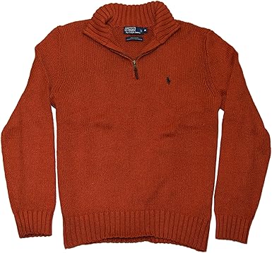 orange half zip sweater