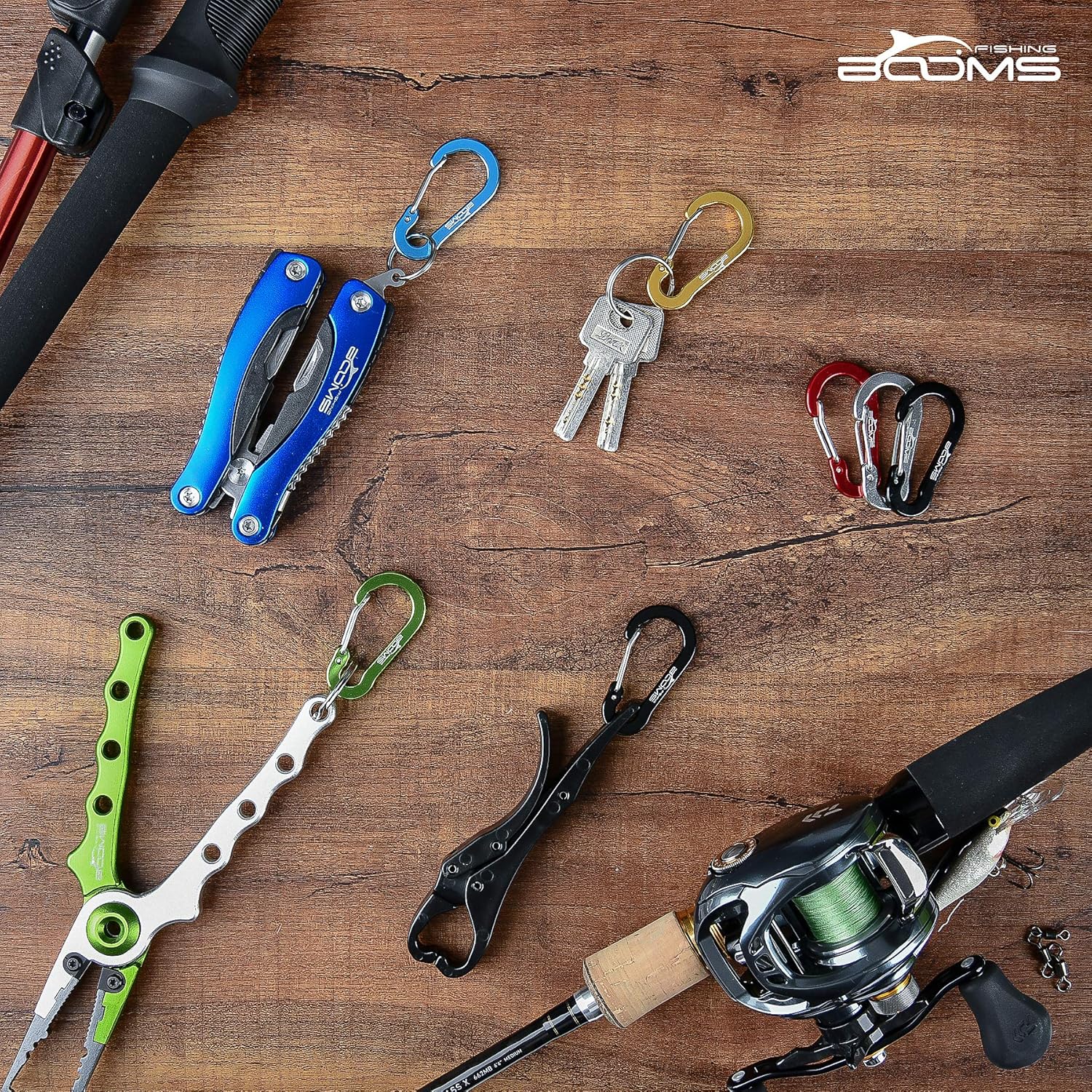 Booms Fishing CC1 Multi-Use Carabiner Clips: Clothing