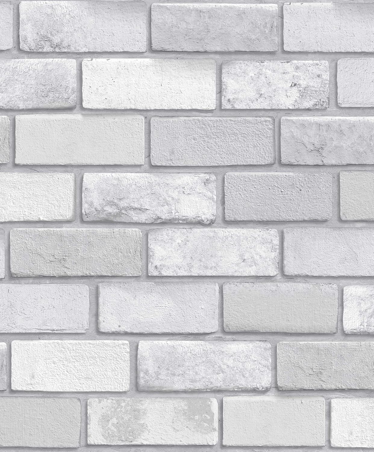 Arthouse Metallic Brick Silver Wallpaper, Bring an Exposed Wall Illusion to Any Room, On-Trend Contemporary Loft Look