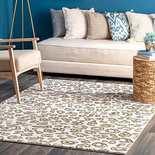 Amazon Com Nuloom Print Leopard Area Rug 8 X 10 Beige Furniture Decor