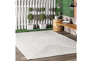 nuLOOM 8' x 10' Solid Hand Braided Indoor/Outdoor Area Rug, Pet-Friendly, High Traffic, Weather Resistant, for Patio, Balcony, Bedroom, Living, Dining Room, Wynn Ivory