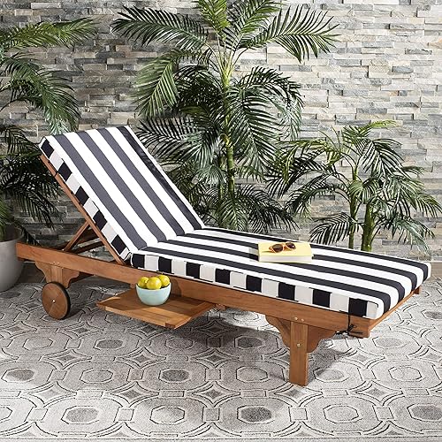 SAFAVIEH Outdoor Collection Newport Natural/ Black White Stripe