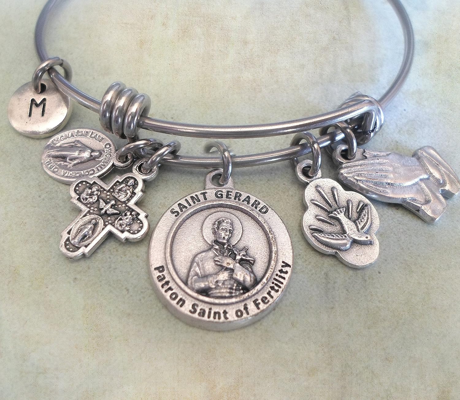Patron Saint of Fertility Gerard Bangle Bracelet Expectant Mothers St