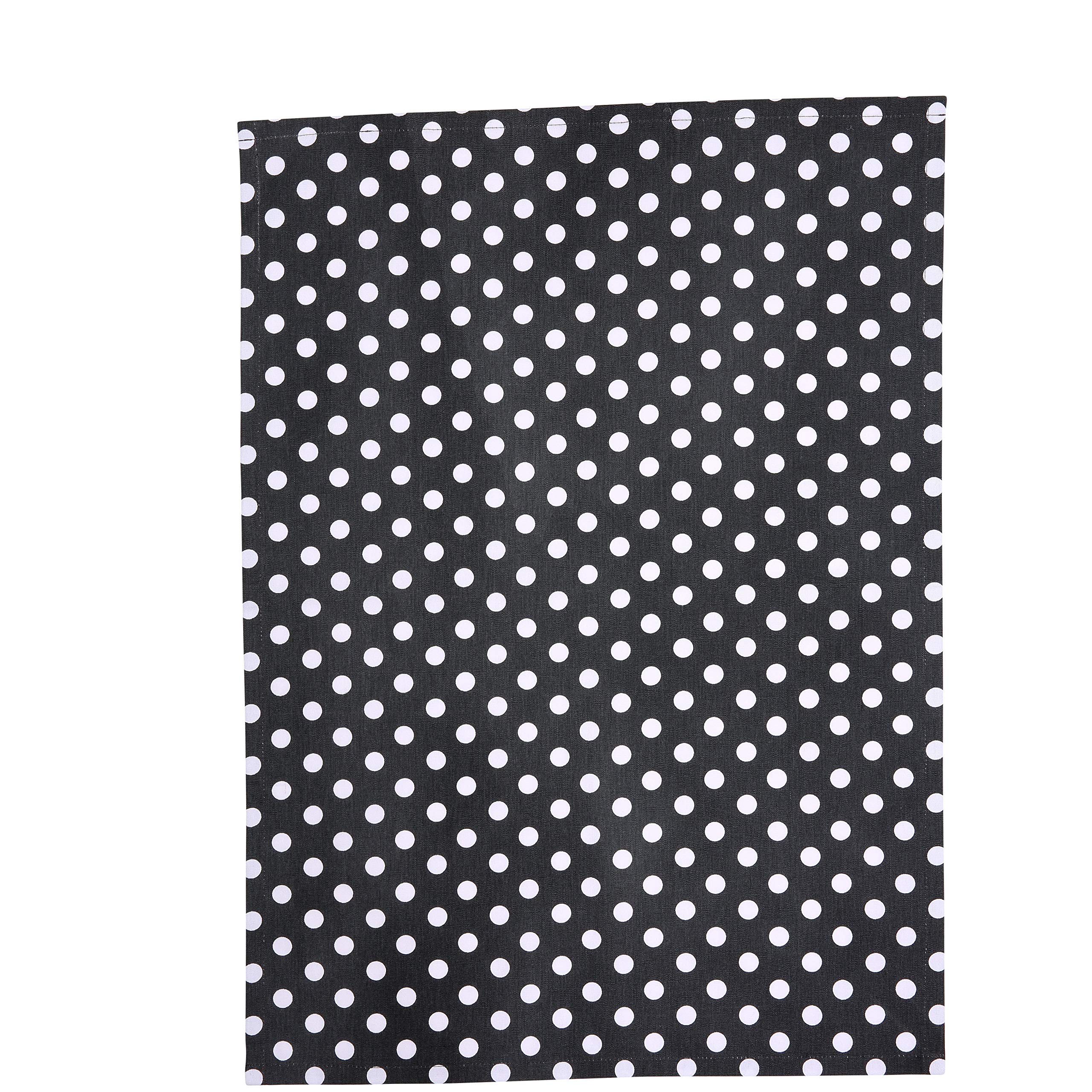 Dexam - Polka Dot Tea Towel, Slate Grey, 100% Cotton, Absorbent Kitchen Towel, Machine Washable, 50 x 70cm
