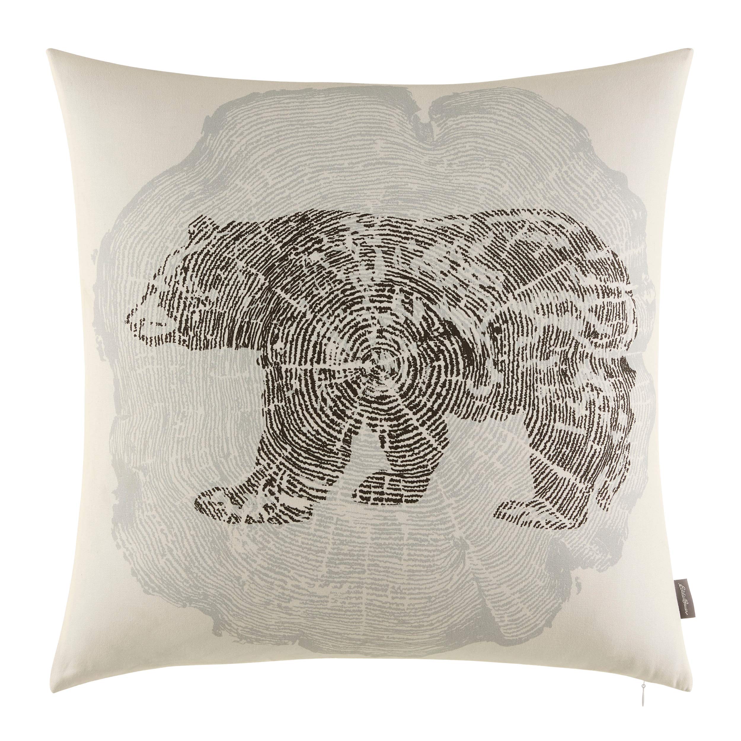 Eddie Bauer Crosscut Bear Throw Pillow, 20 x 20, Grey Pricepulse