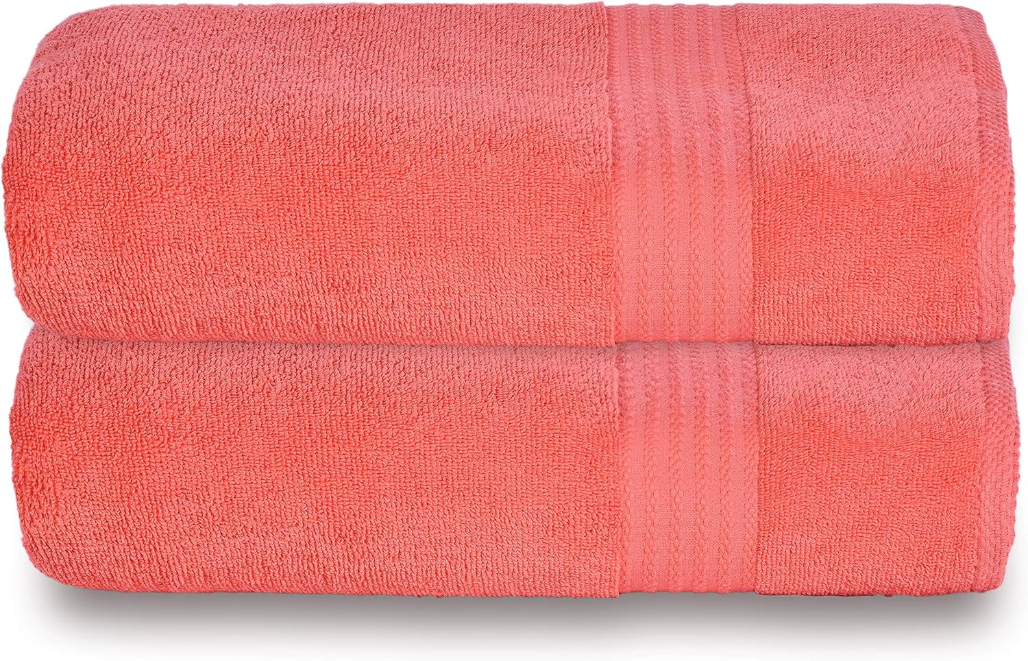 Glamburg Premium Cotton Oversized 2 Pack Bath Sheet 35x70 - 100% Pure Cotton - Ideal for Everyday use - Ultra Soft & Highly Absorbent - Machine Washable - Coral Living: Kitchen & Dining