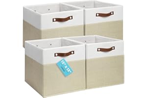 OrganiHaus 33x33cm 4 Pack Cube Storage Bin, Fabric Storage Bins, Cube Storage Organizer Bins, Kallax Organizer Storage Basket