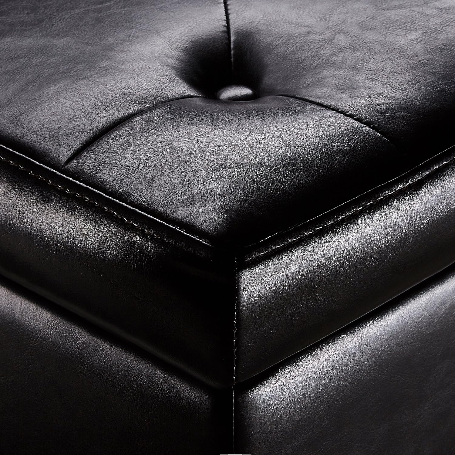 First Hill Thomas Rectangular Storage Ottoman Bench, Large, Brown: Kitchen & Dining