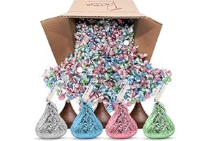 TABOOM HersheyKisses Bulk Easter Basket Stuffers – 4.2 Pounds Pastel Easter Eggs HersheyMiniatures Assortment – Delicious Milk Chocolate Candy for Office, Kids, Parties, Holiday Easter Treats