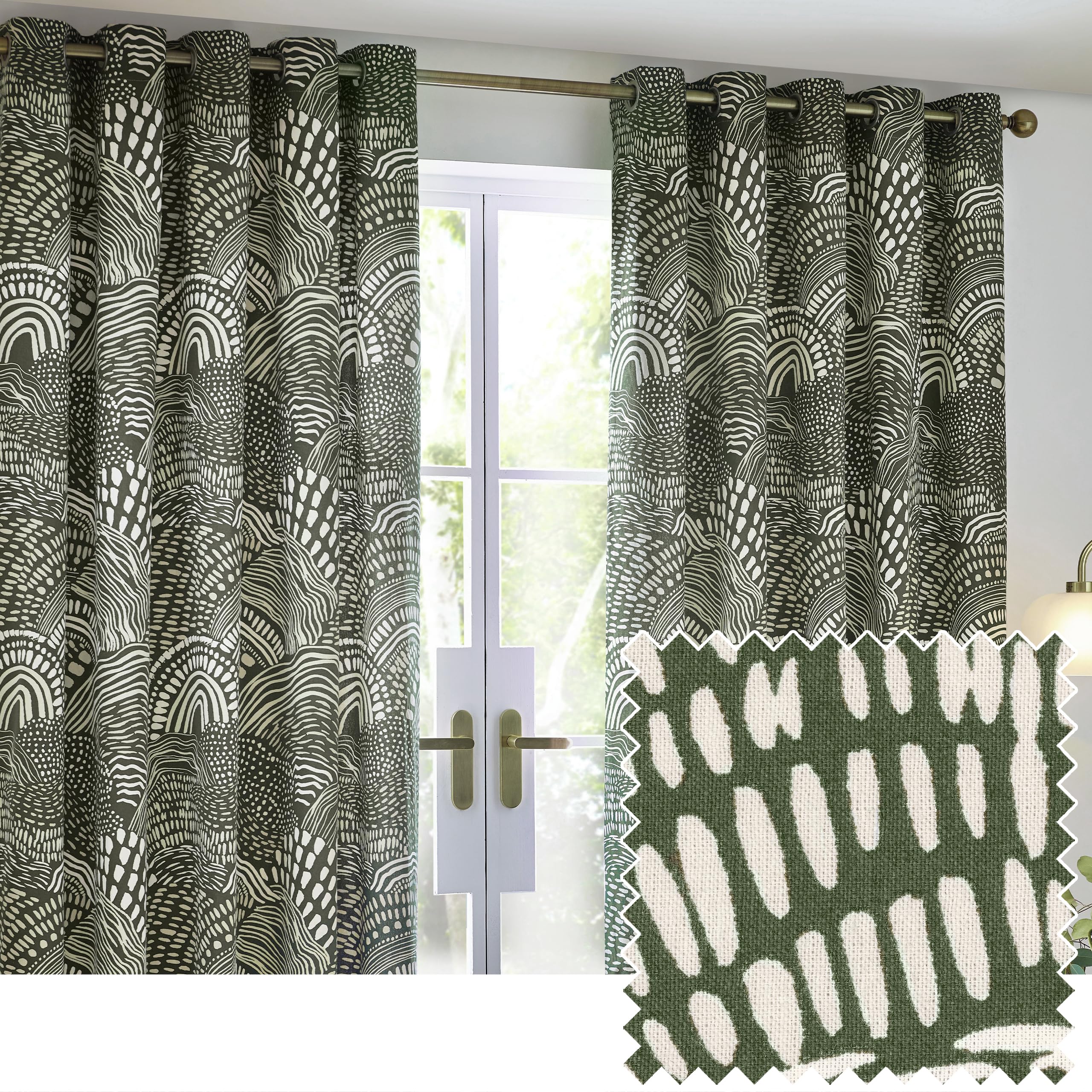 furn. Hoem Nola Abstract Geometric Eyelet Curtains