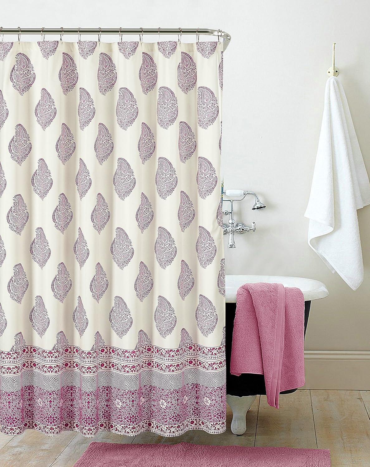 Amazon Com Pop Shop Paisley Shower Curtain 72x72 Pink Home