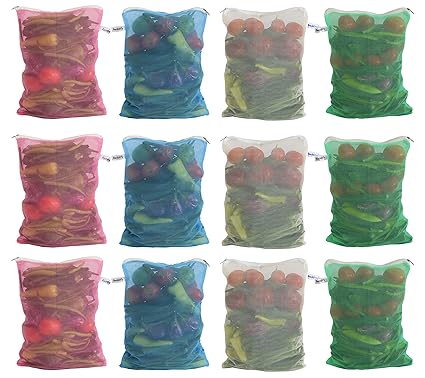 vegetable storage bags in fridge