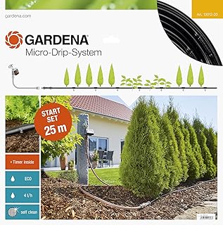 Gardena Start Set Pflanzreihen M automatic: Micro-Drip-System zur schonenden, wassersparenden Gartenbewässerung von Reihenpflanzungen (13012-20)