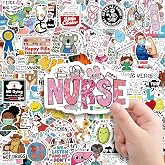 LINAYE 150Pcs Funny Nurse Stickers Vinyl Waterproof Non-Repeating Adhesive Nursing Healthcare Medical Stickers Decals Bulk for Nurse Week Water Bottles, Planner, Cups, Laptop for Kids Adults