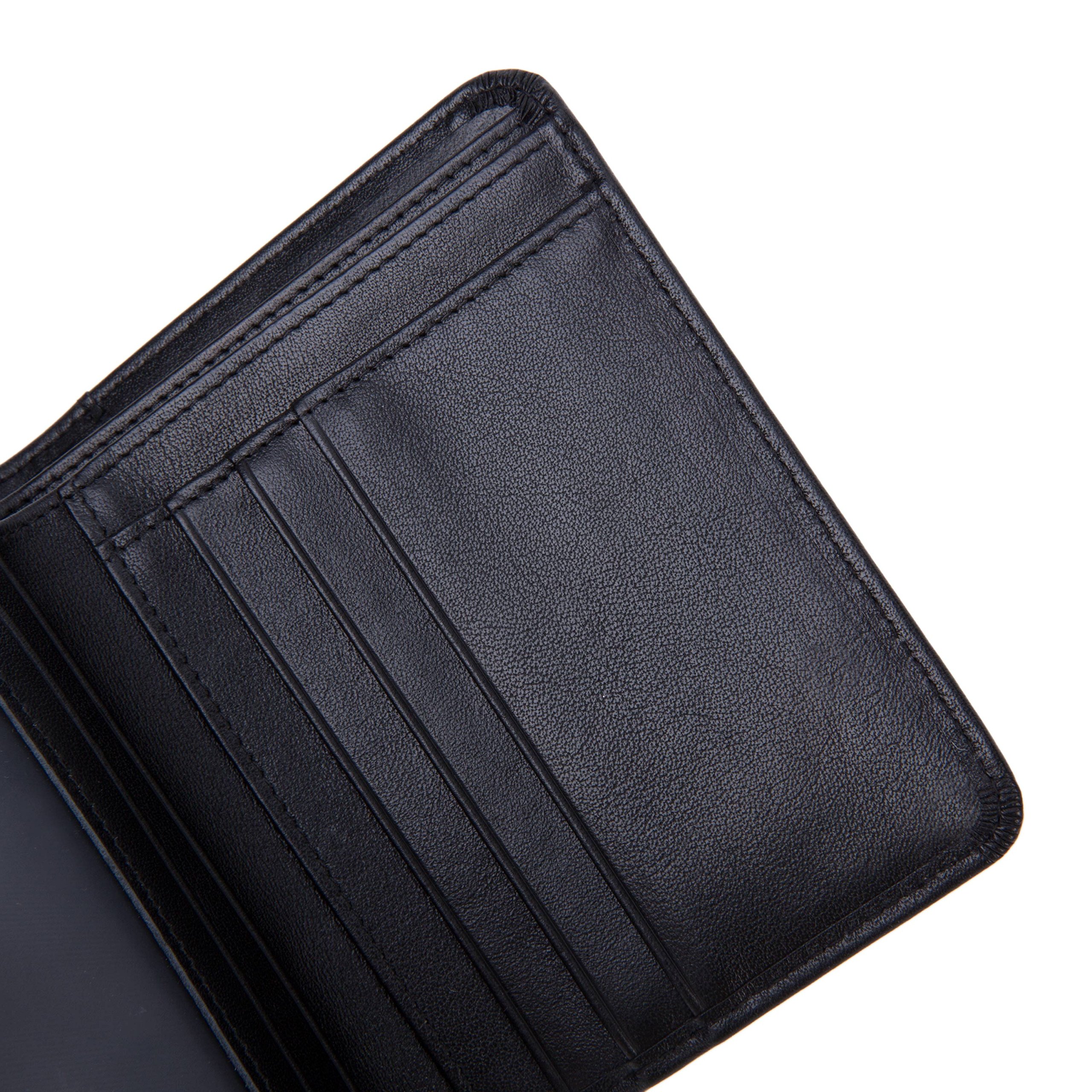 Carteras para hombre/GENOLD Clip de Dinero Cuero Cartera/Slim Billetero Para Hombre/Billetero Delgado de Cuero-Negro