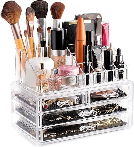 Amazon Com Clear Cosmetic Storage Organizer Easily Organize