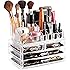 Clear Cosmetic Storage Organizer - Easily Organize your Cosmetics, Jewelry and Hair Accessories. Looks Elegant Sitting on your Vanity, Bathroom Counter or Dresser. Clear Design for Easy Visibility.