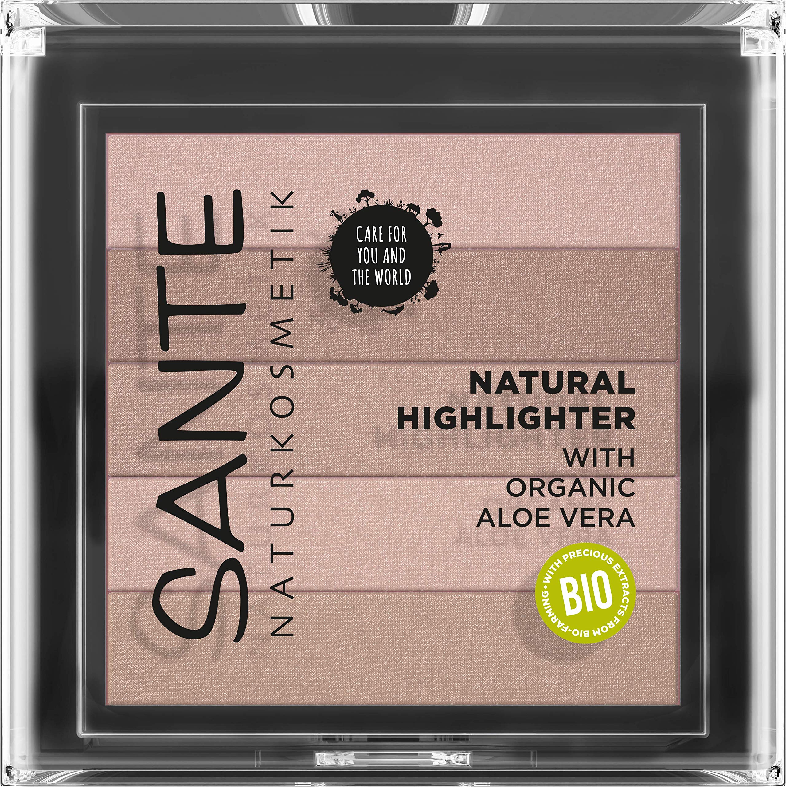 SANTE Naturkosmetik Natural Highlighter 01 Nude, Bronzer, with Light-reflecting Shimmer Pigments for Radiant Highlights, Natural Glow, with Precious Organic Extracts & Macadamia Oil, Vegan, 7 g
