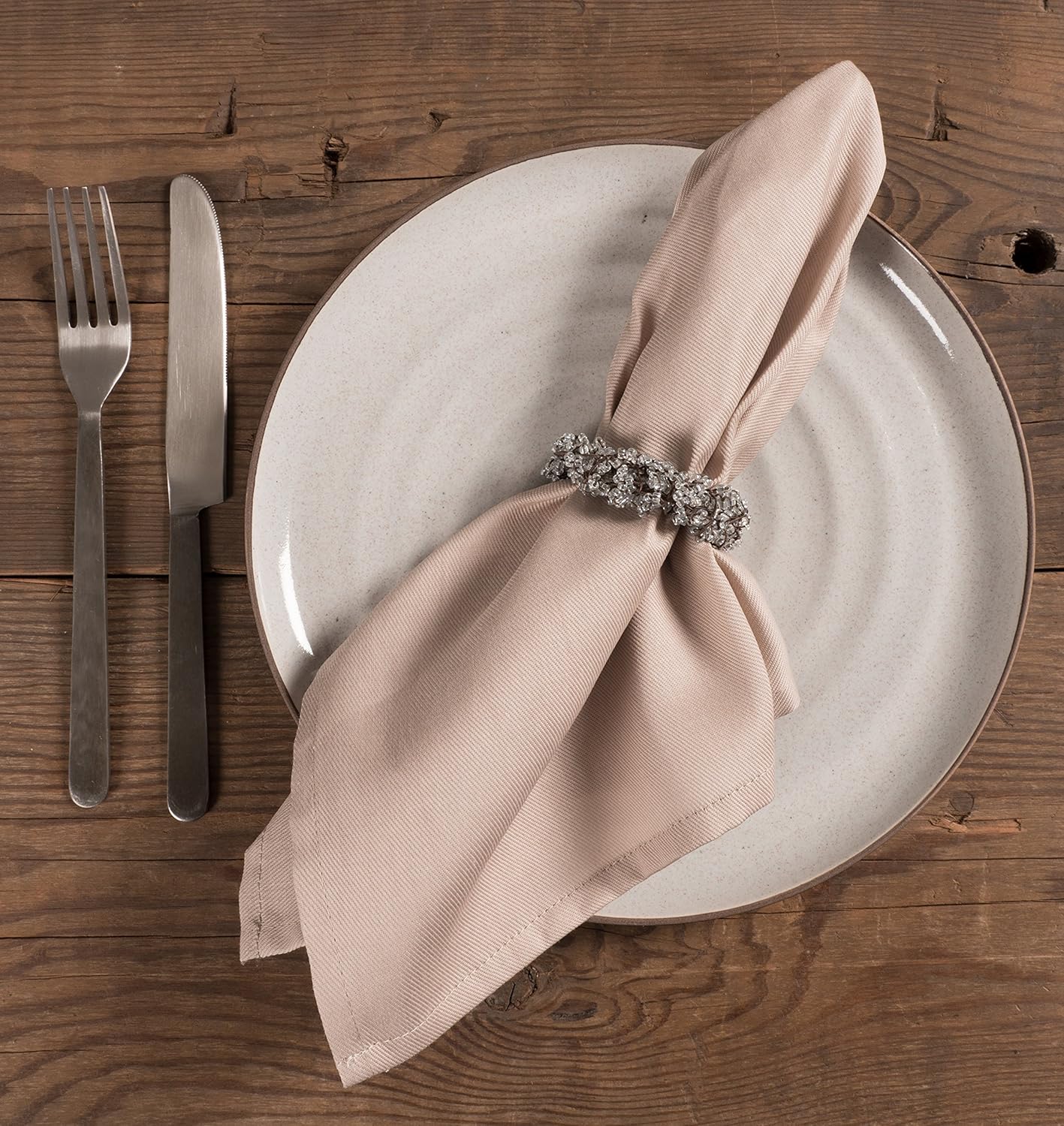 KAF Home Chateau Easy-Care Cloth Dinner Napkins - Set of 12 Oversized (20 x 20 inches) - Gray: Home & Kitchen