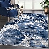 Abani Rugs Regal REG110A Blue Grey Marble Ice Design Area Rug-Washable