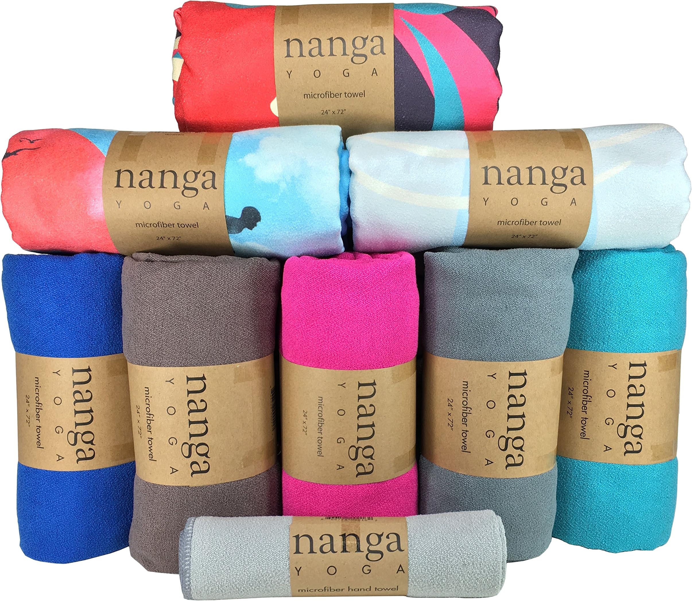 Hot Yoga Towel – Beautiful, Non Slip, Skidless, Ultra Absorbent, Lightweight, Microfiber Towel Sized for Yoga Mats