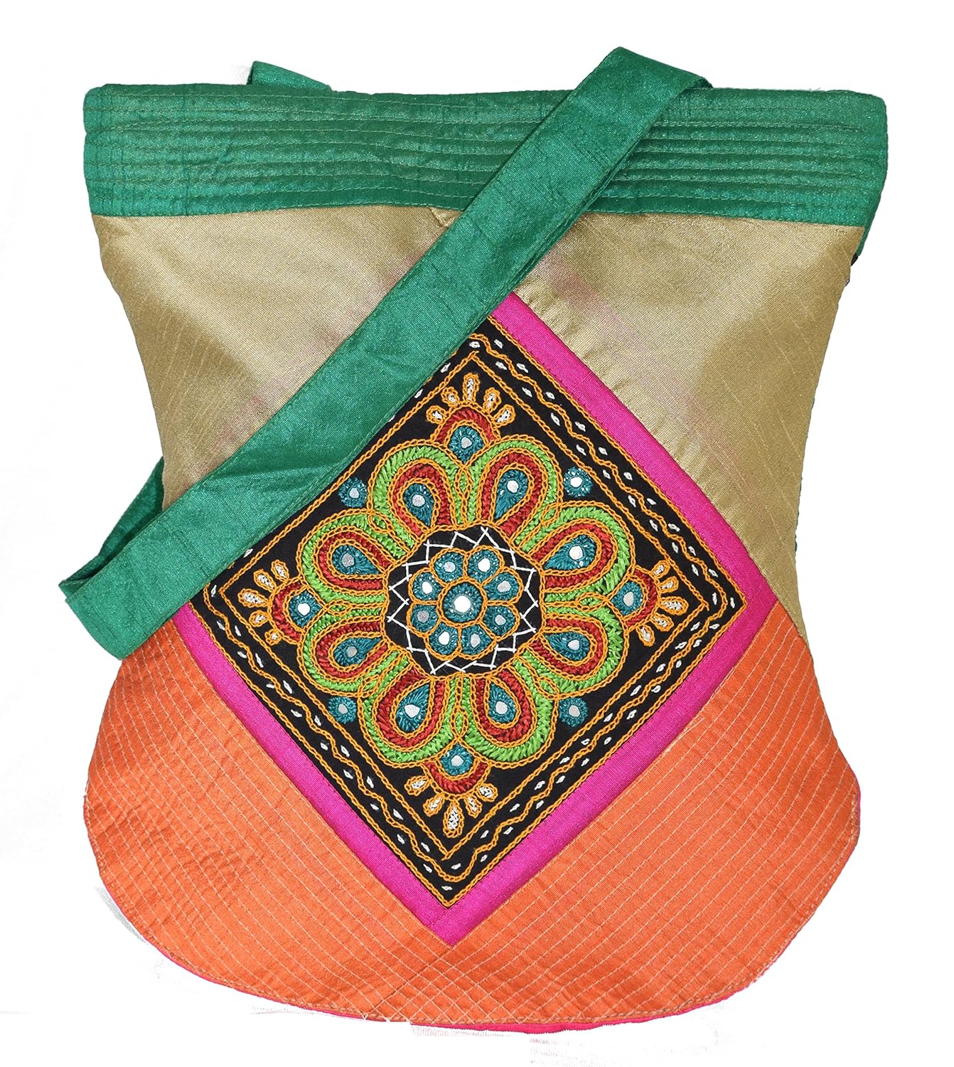rangoli bag - ethnics of kutch women's multi colour traditional kutch handicrafts tote bag