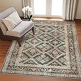Valenrug Area Rug 8x10 - Machine Washable Rugs, Non-Slip Rugs for Living Room, Super Soft Skin Friendly Vintage Rug(8'x10', T