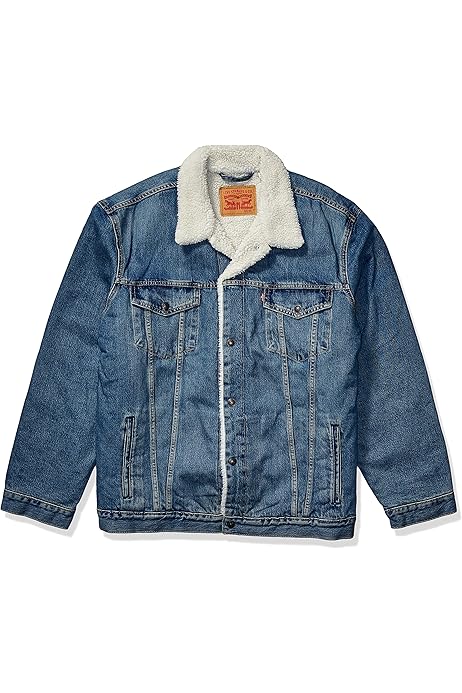 blue big & tall type 3 sherpa trucker jacket
