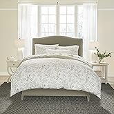 Laura Ashley Home - Twin Duvet Cover Set, Cotton Reversible Bedding with Matching Sham, Medium Weight Bedding for All Seasons (Lindy Green, Twin)