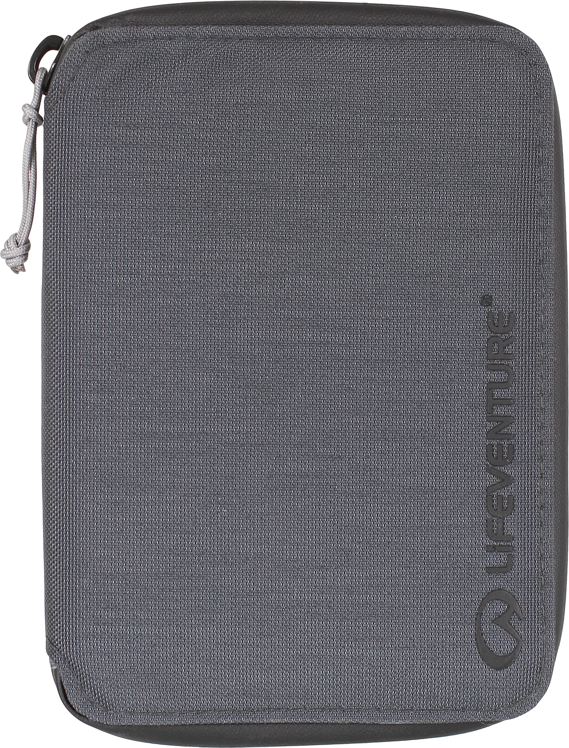 Lifeventure RFID Protected Mini Travel Wallet — Zip Bifold Wallet and Passport Holder for Travel, Eco-Friendly, Recyclable Material (Grey)