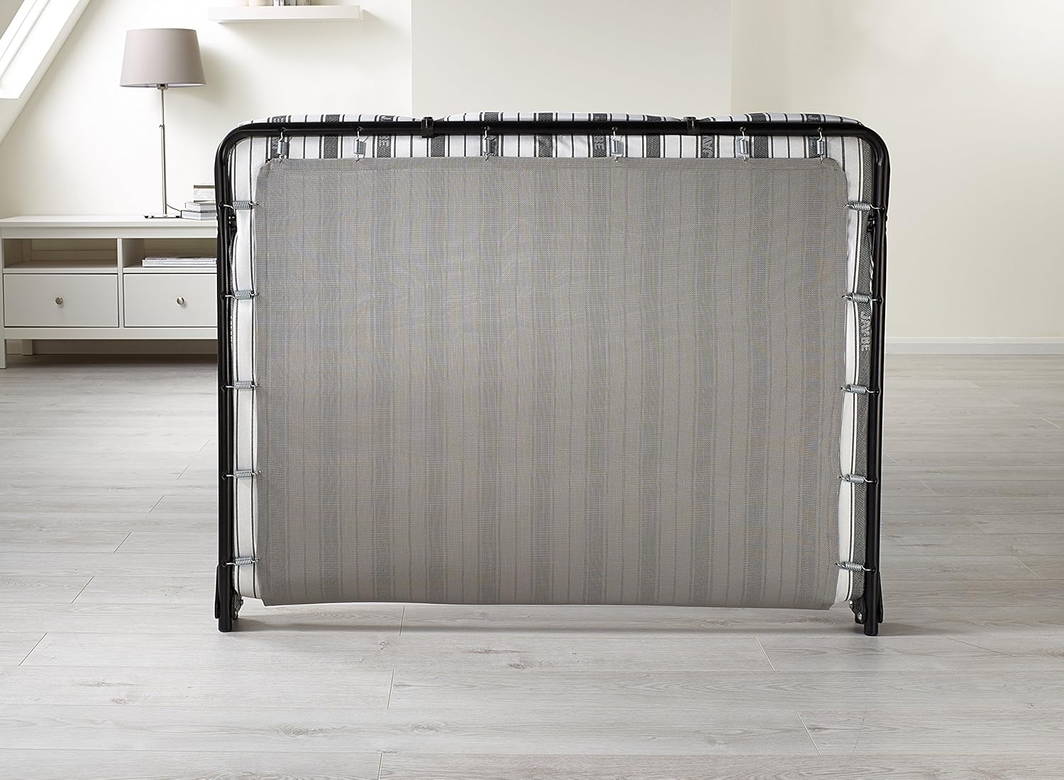 JAYBE Value Folding Bed with Rebound eFibre Mattress, Fabric, Black