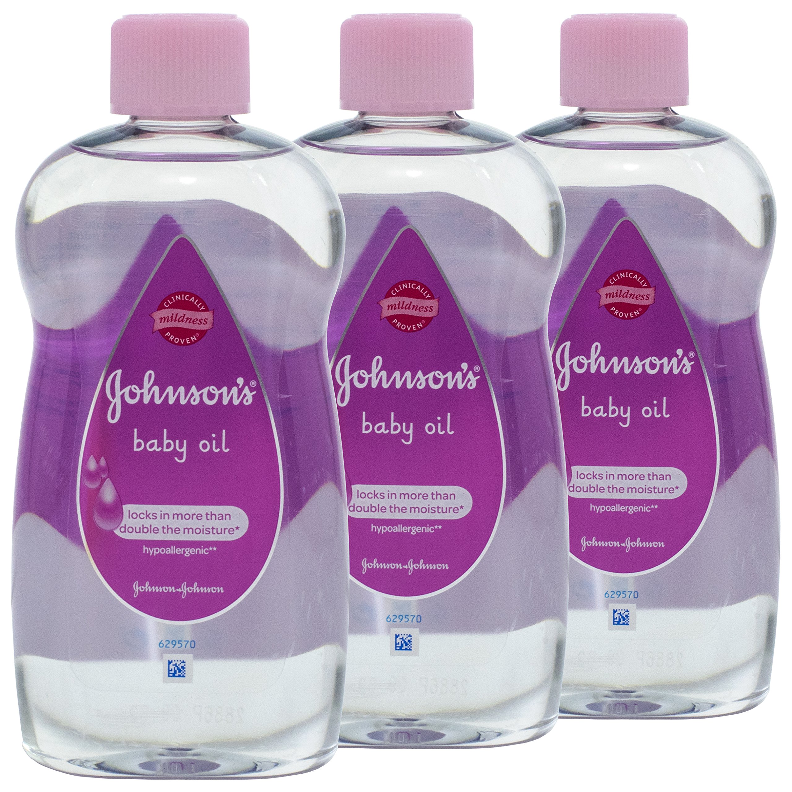 Johnson's Baby Oil 500ml Newborn Skin Protection Pack of 3