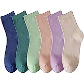 MAGIARTE Womens Mini Crew Socks Combed Cotton Casual Athletic Quarter Socks for women 6-Pack