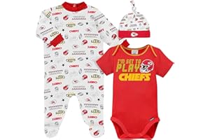 Gerber NFL Baby Boys' 3-Piece Bodysuit, Sleep 'n Play, & Cap Set
