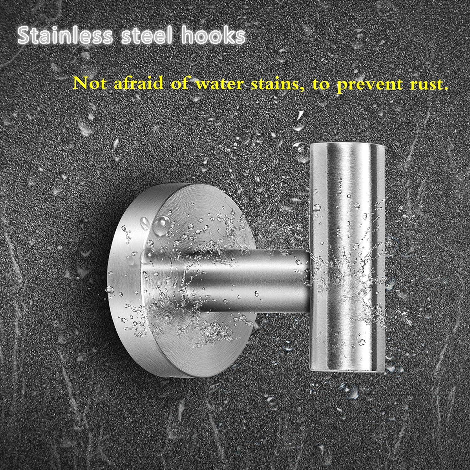 2 Pcs Bathroom Towel Hooks, Coat/Robe Clothes Hooks, SUS 304 Stainless Steel Wall Hook Heavy Duty for Bedroom, Kitchen, Restroom, Bathroom, Hotel, Brushed Nickel and Wall Mounted - - 